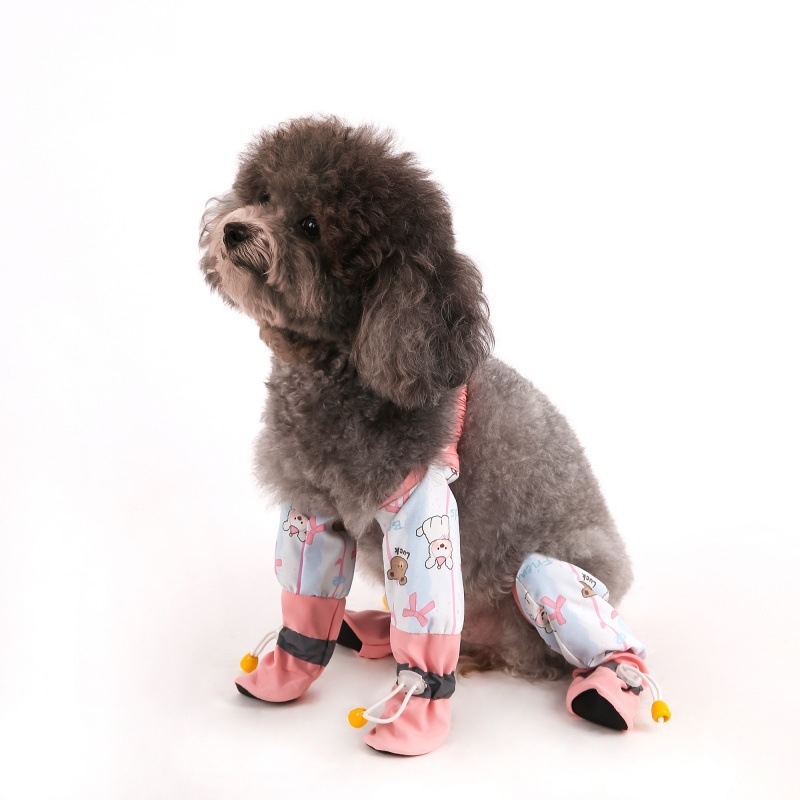 Îmbrăcăminte pentru câini: Pantaloni de plimbare cu acoperire pentru labă, impermeabili și rezistenți la murdărie, stil european-american, model PET-DMDD6, pentru toate sezoanele