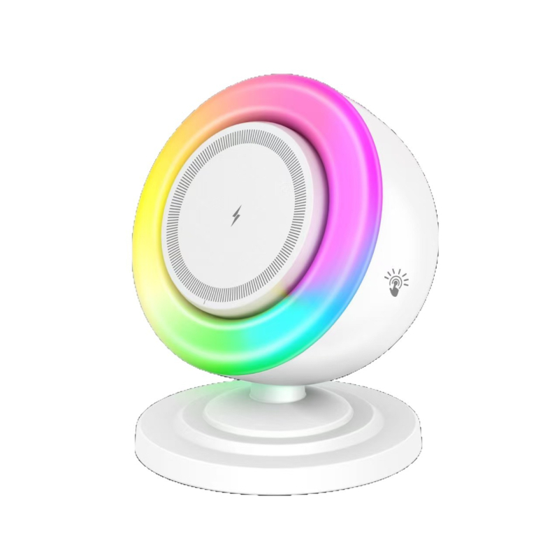 Boxă Bluetooth cu încărcare fără fir – 3 în 1, lumină de noapte RGB, IPX7 rezistent la apă, Bluetooth 5.0, 15W