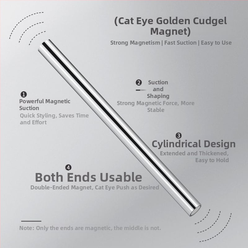Μαγνήτης νυχιών με μάτι γάτας - Πολυλειτουργικός διπλής κεφαλής κυλινδρικός μόνιμος μαγνήτης, ανοξείδωτο ατσάλι 23 g