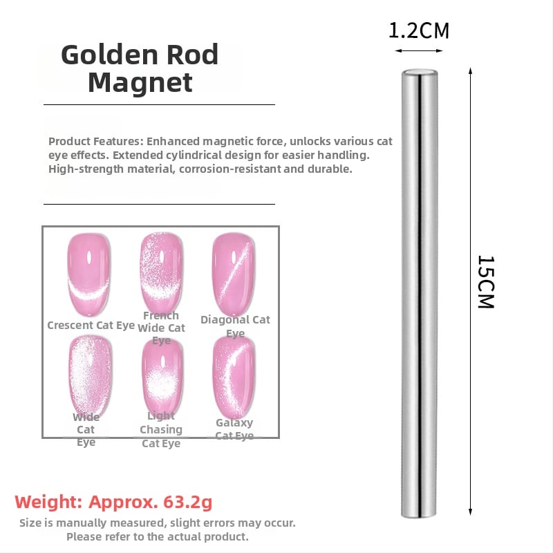 Μαγνήτης νυχιών με μάτι γάτας - Πολυλειτουργικός διπλής κεφαλής κυλινδρικός μόνιμος μαγνήτης, ανοξείδωτο ατσάλι 23 g