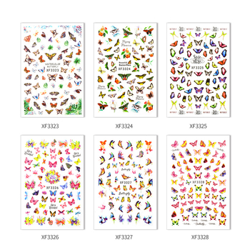 Сет за нокти със стикери – пеперуден модел, марка Yujia, материал: стикер, стил: прост, нето съдържание: 9 г