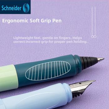 Schneider комплект за упражняване на писане — пластмасов корпус, иридиев връх, система с мастило в торба-абсорбер, кутия, печатано лого, персонализация, модел Schneider Ski Water Ski Climbing Ride