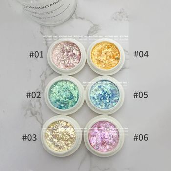 Комплект прах за маникюр с опалов прах и Aurora ефект – поляризиращ прах, снежни кристали, серия Princess