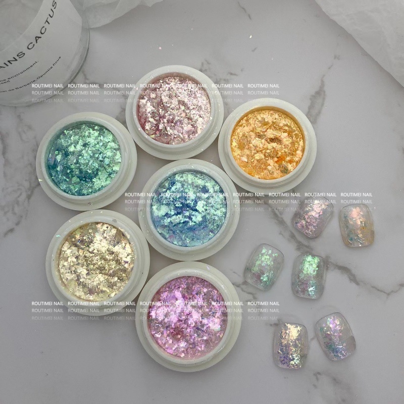 Комплект прах за маникюр с опалов прах и Aurora ефект – поляризиращ прах, снежни кристали, серия Princess