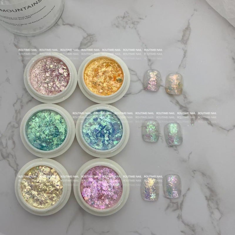 Комплект прах за маникюр с опалов прах и Aurora ефект – поляризиращ прах, снежни кристали, серия Princess
