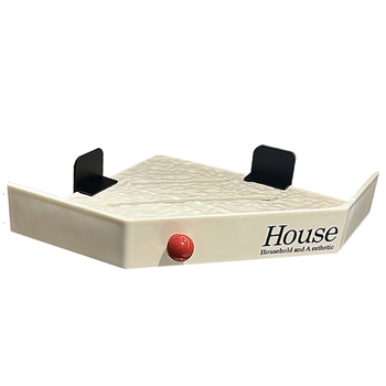 Raft de depozitare triunghiular montat pe perete, fără găuri, pentru bucătărie și baie — montaj cu ventuză, 1 nivel