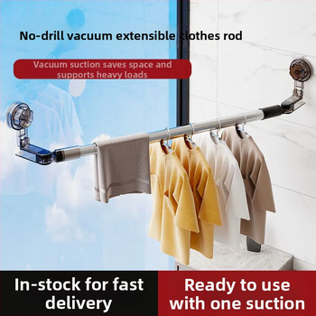Bară de uscat haine autoadezivă, telescopică din oțel inoxidabil, cuier prosoape – balcon, plăci/ferestre, baie