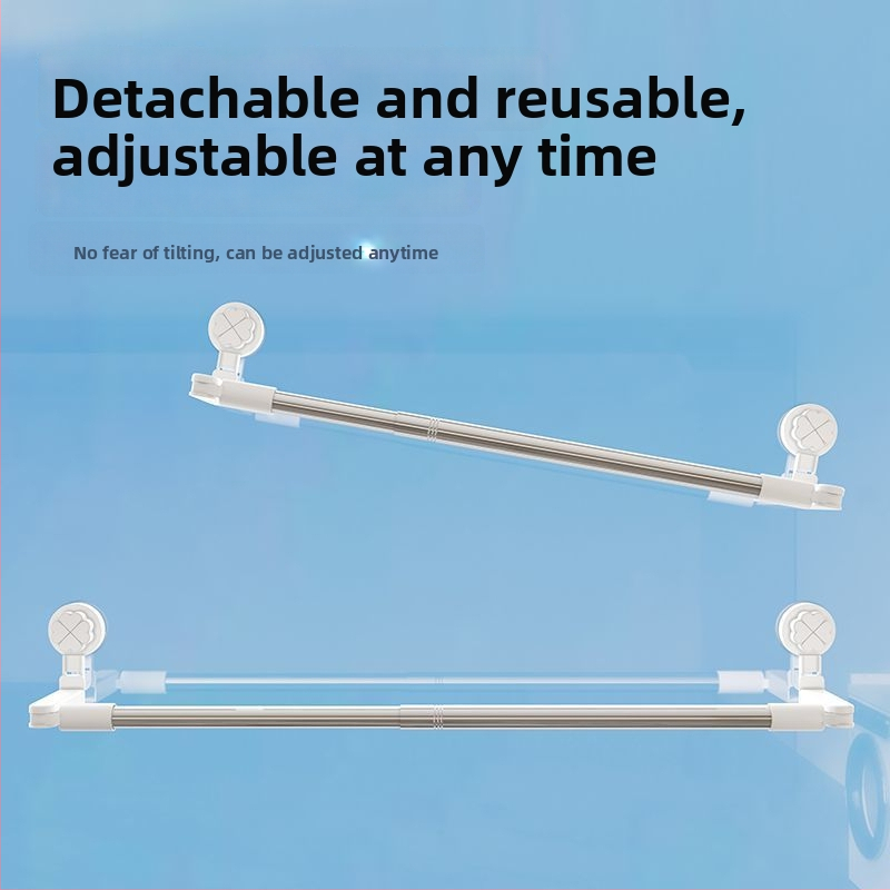 Bară de uscat haine autoadezivă, telescopică din oțel inoxidabil, cuier prosoape – balcon, plăci/ferestre, baie