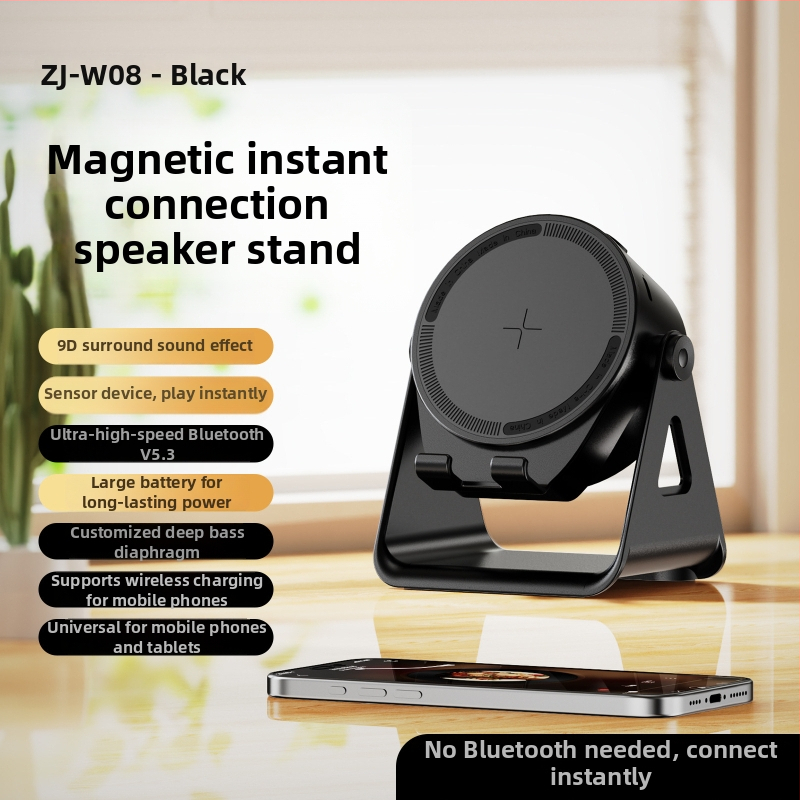 Višestruki bežični stalak za telefon s Bluetooth zvučnikom (Bluetooth 5.3, 5W, 100 Hz-20 kHz, domet 10 m, baterija 1000–1200 mAh)
