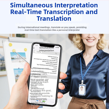 K3a AI diktafón pre obchodné stretnutia s prekladom v reálnom čase a simultánnym tlmočením – WAV, nahrávanie 1080, dosah 10 m, USB 2.0