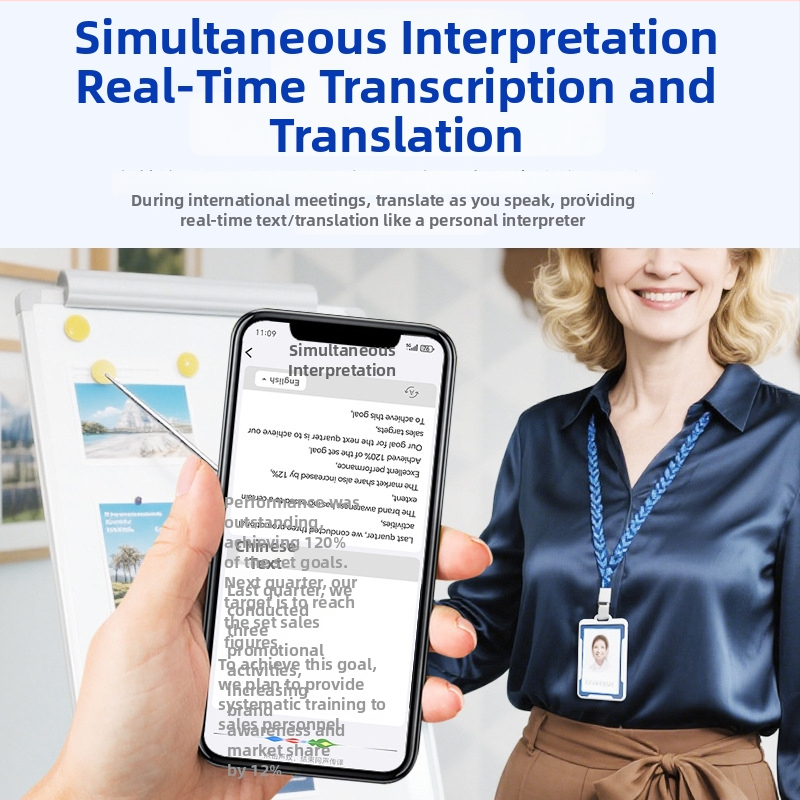 K3a AI diktafón pre obchodné stretnutia s prekladom v reálnom čase a simultánnym tlmočením – WAV, nahrávanie 1080, dosah 10 m, USB 2.0