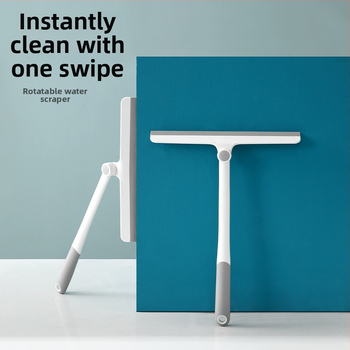 FaSoLa περιστρεφόμενος αποξεστήρας παραθύρων για μπάνιο — χειροκίνητο εργαλείο καθαρισμού γυαλιού (PP/TPR), με σκούπισμα από τη μια πλευρά, οικιακή χρήση