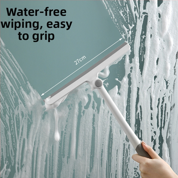 FaSoLa περιστρεφόμενος αποξεστήρας παραθύρων για μπάνιο — χειροκίνητο εργαλείο καθαρισμού γυαλιού (PP/TPR), με σκούπισμα από τη μια πλευρά, οικιακή χρήση