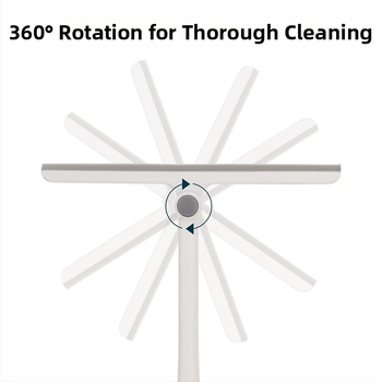 FaSoLa περιστρεφόμενος αποξεστήρας παραθύρων για μπάνιο — χειροκίνητο εργαλείο καθαρισμού γυαλιού (PP/TPR), με σκούπισμα από τη μια πλευρά, οικιακή χρήση