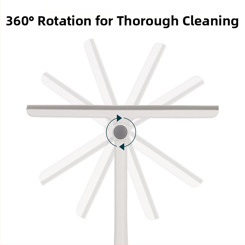 FaSoLa περιστρεφόμενος αποξεστήρας παραθύρων για μπάνιο — χειροκίνητο εργαλείο καθαρισμού γυαλιού (PP/TPR), με σκούπισμα από τη μια πλευρά, οικιακή χρήση