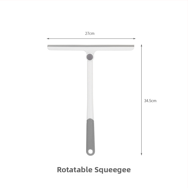 FaSoLa περιστρεφόμενος αποξεστήρας παραθύρων για μπάνιο — χειροκίνητο εργαλείο καθαρισμού γυαλιού (PP/TPR), με σκούπισμα από τη μια πλευρά, οικιακή χρήση