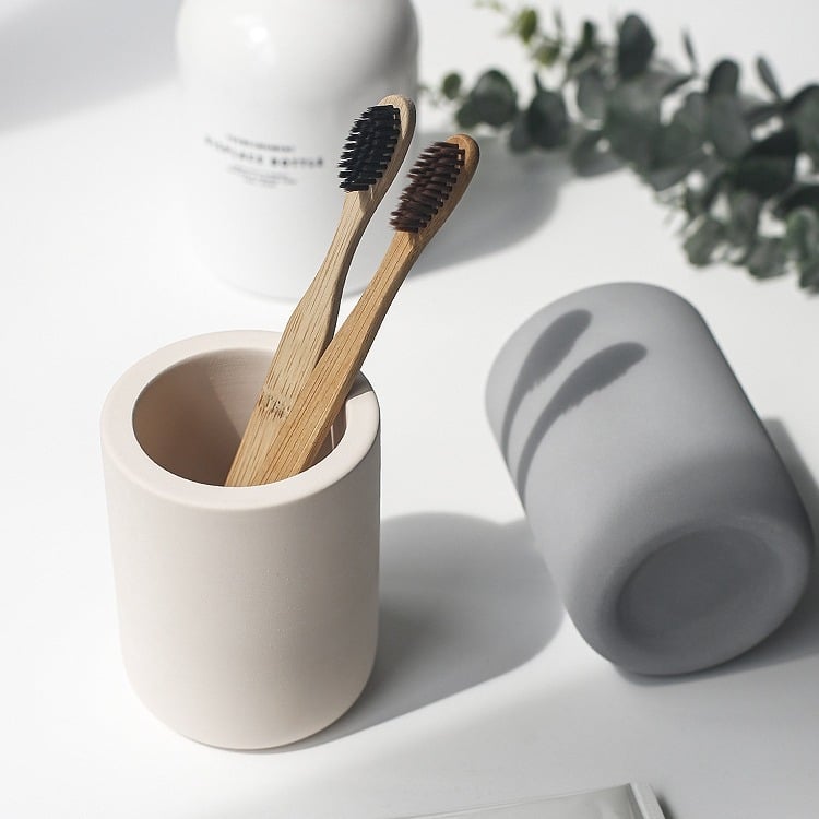 Fürdőszobai diatomit fogkefetartó, fúrás nélküli telepítéshez, nedvességálló, gyorsan száradó tároló