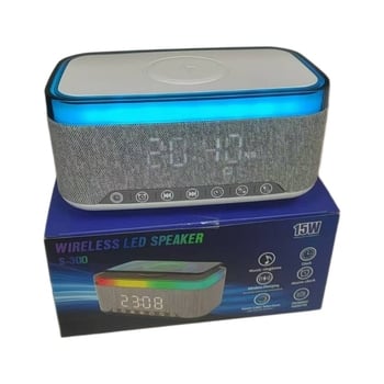 Bluetooth zvučnik s bežičnim punjenjem, digitalni sat i budilica, bijeli šum i ambijentalno osvjetljenje (Bluetooth 5.0 | 1000–1200 mAh | Bežično punjenje | 100 Hz–20 kHz | IPx3)