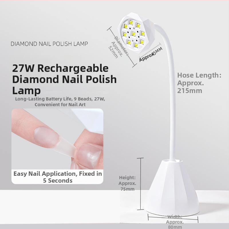 Fototerapeutické zariadenie na nechty s inteligentným senzorom a dobíjacou batériou, salónna lampička; model Diamond Table Lamp; pôvod Zhejiang; OEM