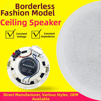 Difuzor de plafon cu margine îngustă, fără ramă, configurație cu 4 difuzoare, 20W, Bluetooth 2.1, 40 Hz–20 kHz