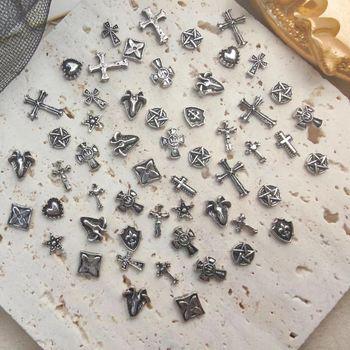 Körömdísz CroHeart Cross ötvözetből, retro stílus, Princess sorozat