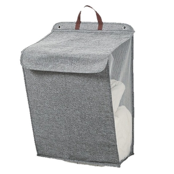 Πτυσσόμενος επιτοίχιος κάδος βρώμικων ρούχων, βαμβακερό υλικό, αποθήκευση οικίας και φοιτητικής εστίας, σύγχρονος μινιμαλιστικός σχεδιασμός