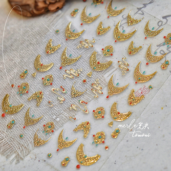 Αυτοκόλλητα νυχιών για γαλλικό μανικιούρ με μοτίβα Δυτικού στυλ Ντουάνχουάν και αρχαιοελληνικά διακοσμητικά; με κόλλα πίσω για εύκολη εφαρμογή (Μάρκα: Tomoni nail art; Προέλευση: Zhejiang; Μοντέλο: Αστρικό ουρανό; Στυλ: Γλυκό; Κατάλληλο για όλους)