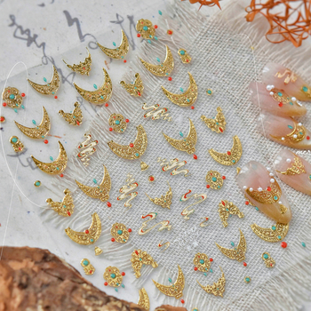 Αυτοκόλλητα νυχιών για γαλλικό μανικιούρ με μοτίβα Δυτικού στυλ Ντουάνχουάν και αρχαιοελληνικά διακοσμητικά; με κόλλα πίσω για εύκολη εφαρμογή (Μάρκα: Tomoni nail art; Προέλευση: Zhejiang; Μοντέλο: Αστρικό ουρανό; Στυλ: Γλυκό; Κατάλληλο για όλους)