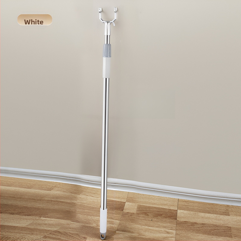 Bară telescopică pentru uscat haine din oțel inoxidabil cu părți din plastic, pentru balcon