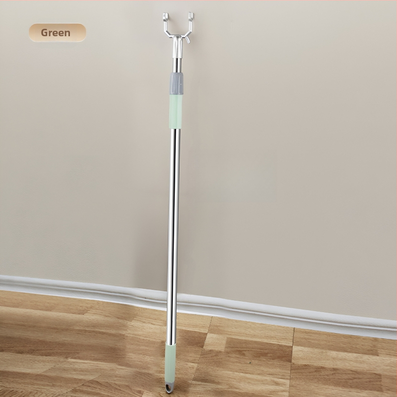 Bară telescopică pentru uscat haine din oțel inoxidabil cu părți din plastic, pentru balcon