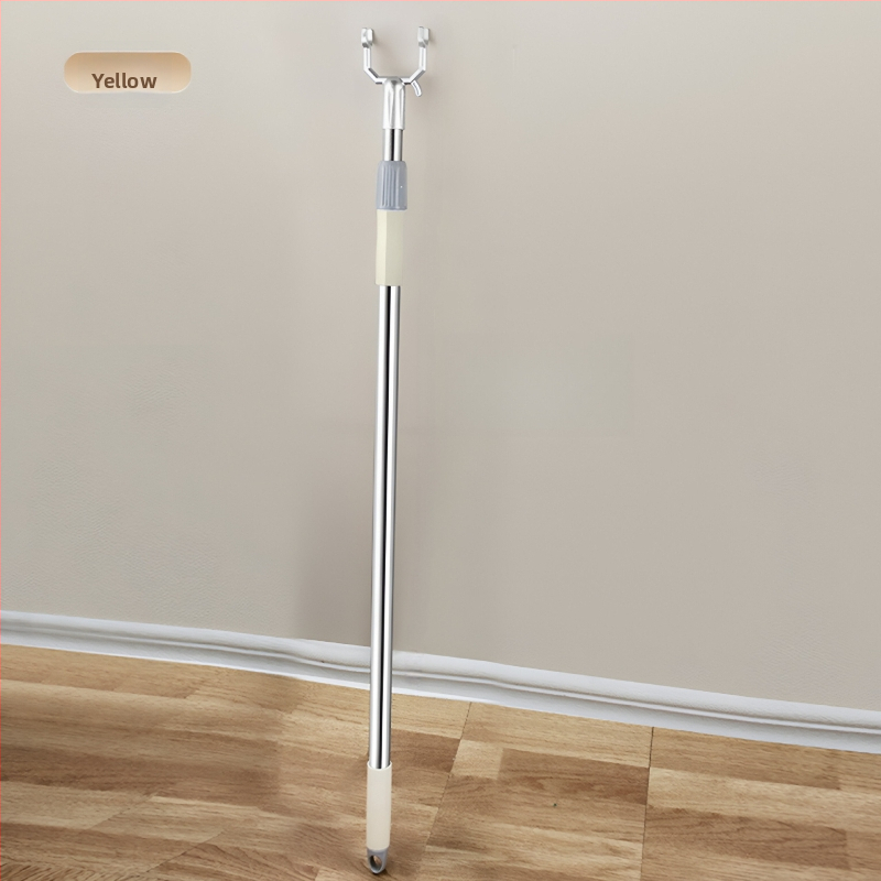 Bară telescopică pentru uscat haine din oțel inoxidabil cu părți din plastic, pentru balcon