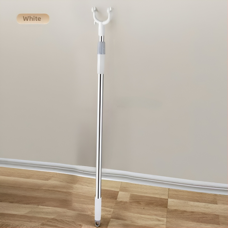 Bară telescopică pentru uscat haine din oțel inoxidabil cu părți din plastic, pentru balcon