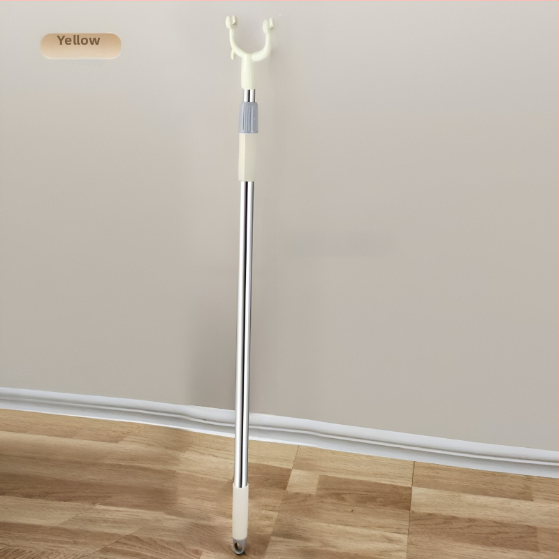 Bară telescopică pentru uscat haine din oțel inoxidabil cu părți din plastic, pentru balcon