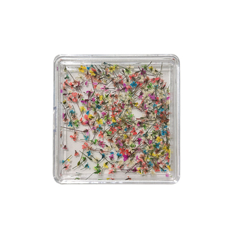 Köröm művészet dekoráció szárított virágokkal — Hercegnő sorozat, flitterek DIY körmök dekorja, virágos mintázat