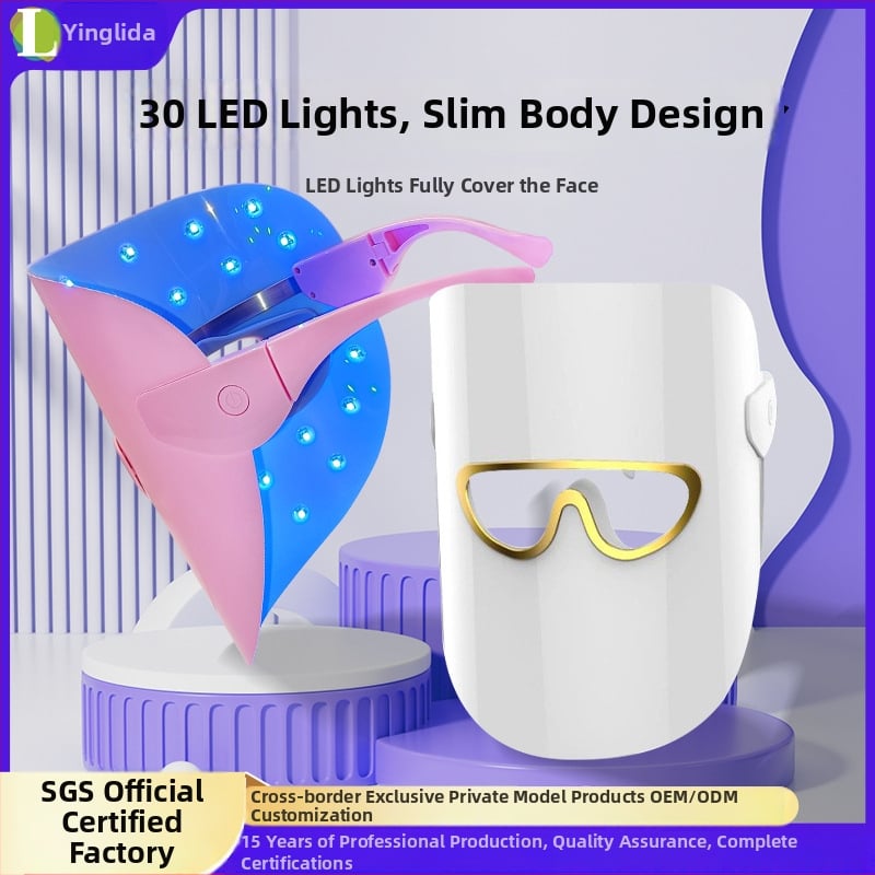 Hordozható fototerápiás arcmaszk a bőrmegújításért, beépített 300–500 mAh akkumulátor, IPX6 vízálló, otthoni használatra