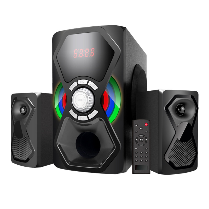 Sistem de boxe Bluetooth 2.1 pentru multimedia cu amplificator de subwoofer (BT 5.3; 80W; 20 Hz–20 kHz; Sunet 360°; Iluminare RGB)