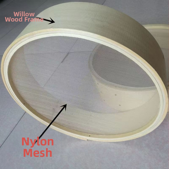 Sită de făină din lemn masiv – design tradițional, cu plasă ultrafină pentru făină, lapte de soia și mălai