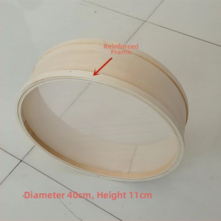 Sită de făină din lemn masiv – design tradițional, cu plasă ultrafină pentru făină, lapte de soia și mălai