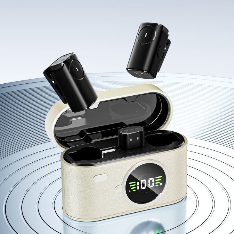 SX101 Microfon lavalier wireless pentru streaming live – Reducere zgomot AI, sunet cu canale duale, baterie încorporată 500–800 mAh, autonomie 6–8 h