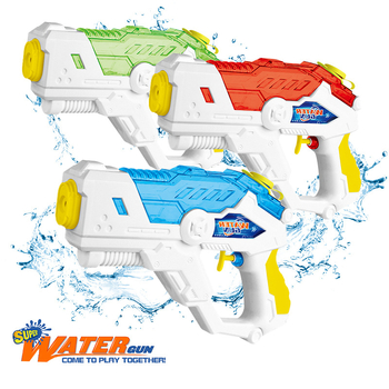 Pistol de apă pentru plajă pentru copii, joc de apă în aer liber, corp din plastic, acționat prin apăsare, potrivit pentru copii 4–6 ani, brand aobeis