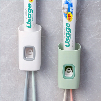 Presor pentru pastă de dinți – montaj pe perete, fără găuri, operare manuală, suport cu clips