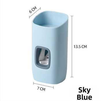 Presor pentru pastă de dinți – montaj pe perete, fără găuri, operare manuală, suport cu clips