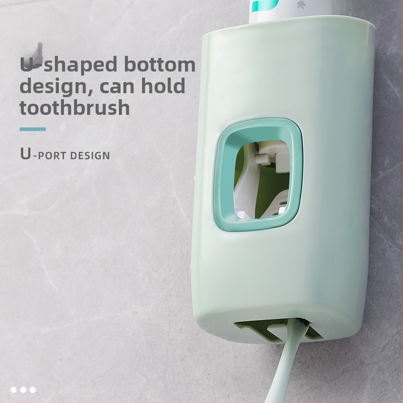 Presor pentru pastă de dinți – montaj pe perete, fără găuri, operare manuală, suport cu clips