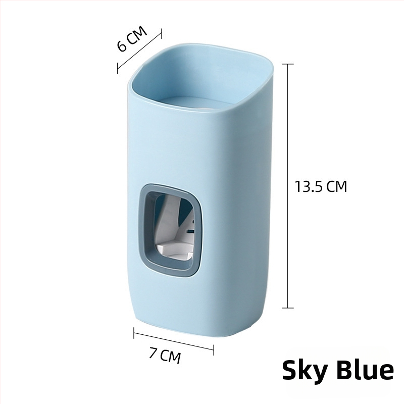 Presor pentru pastă de dinți – montaj pe perete, fără găuri, operare manuală, suport cu clips