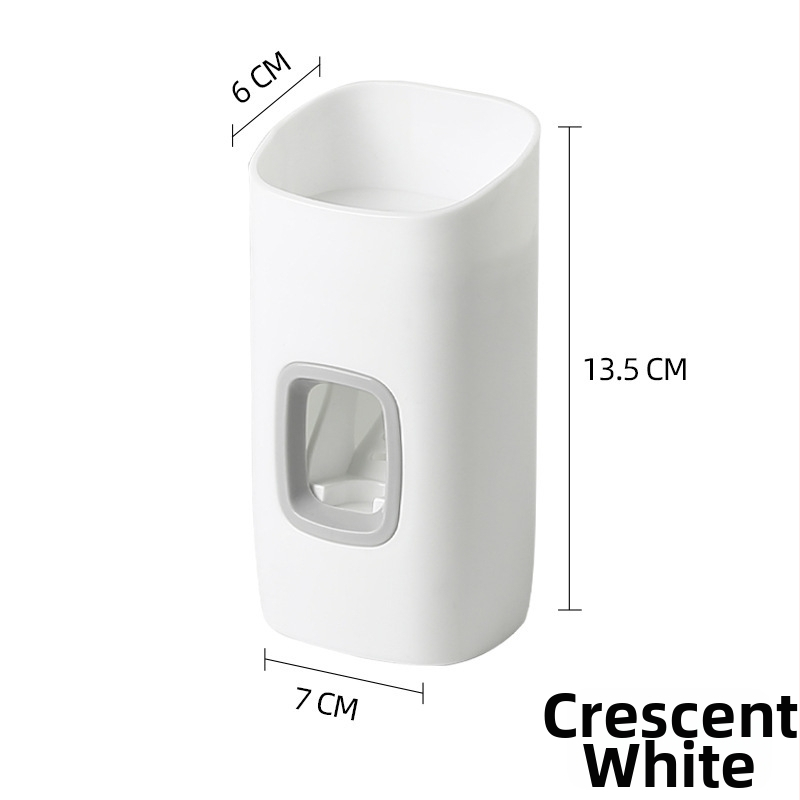 Presor pentru pastă de dinți – montaj pe perete, fără găuri, operare manuală, suport cu clips