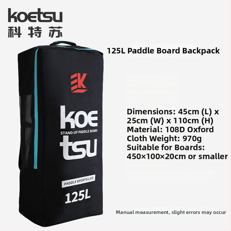Koetsu batoh na SUP dosku, nafukovací, 125L kapacita, Oxford látka
