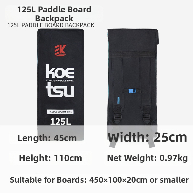 Koetsu batoh na SUP dosku, nafukovací, 125L kapacita, Oxford látka