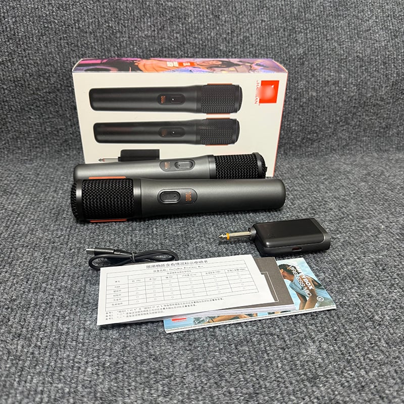 Σύστημα Ασύρματου Μικροφώνου 2 Καναλιών – PartyBox Wireless Mic με ενσωματωμένη μπαταρία, αυτονομία 3–6 ωρών, SNR ≥75 dB, τροφοδοσία 5V