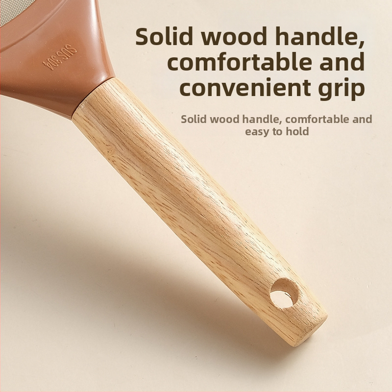 Sită de făină din oțel inoxidabil 304, plasă 40-mesh, mâner din lemn (Specificații critice: oțel inoxidabil 304; plasă 40-mesh; mâner din lemn)