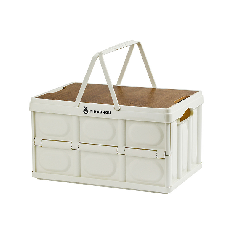 Κυτίο αποθήκευσης αυτοκινήτου για εξωτερικούς χώρους, πτυσσόμενο, φορητό, πλαστικό, 30-40 L, κλείσιμο με καπάκι κλικ